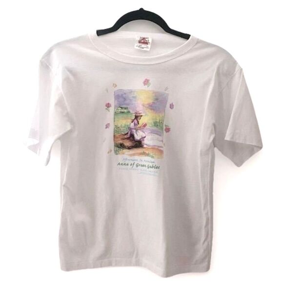 RARE VINTAGE Anne of Green Gables T-Shirt Junior L Y2K Tee Prince Edward Island - Picture 2 of 4